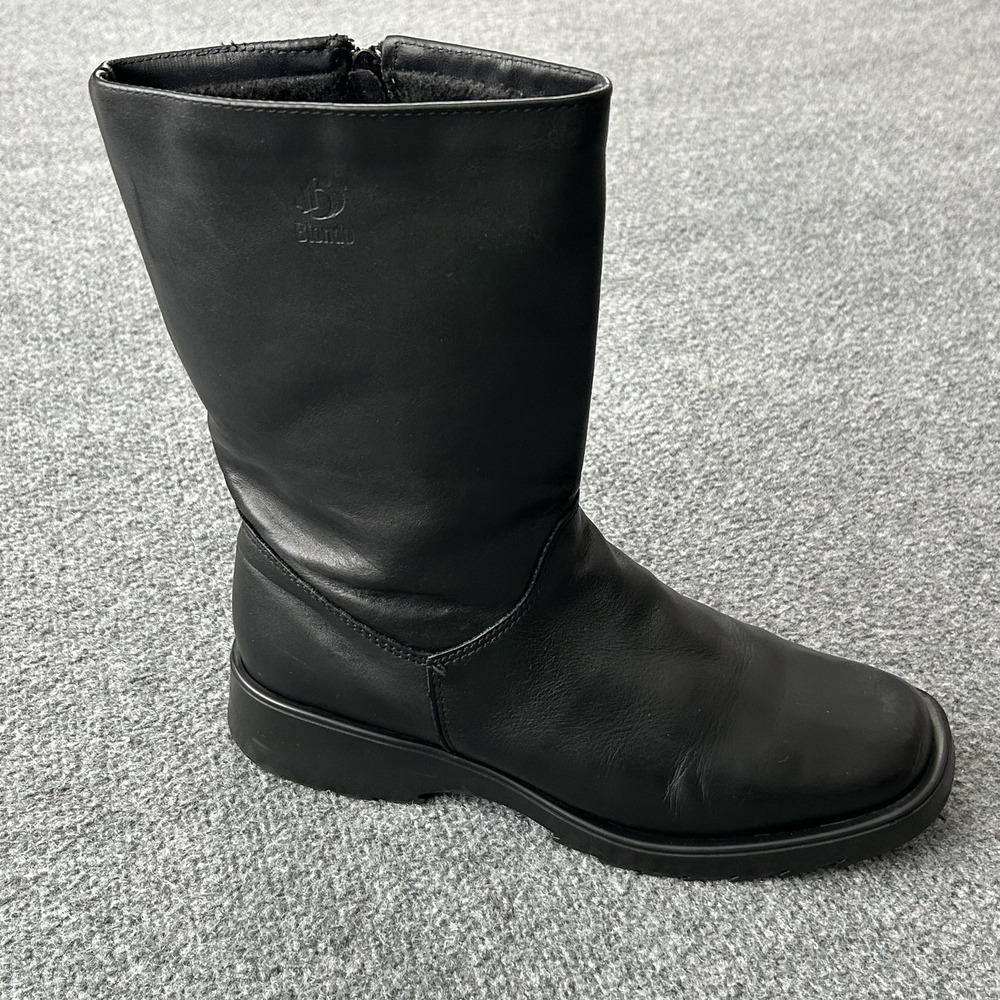 Blondo Snow Boots Womens 9B Black‎ Leather Mid Calf Insulated Zip Winter Canada